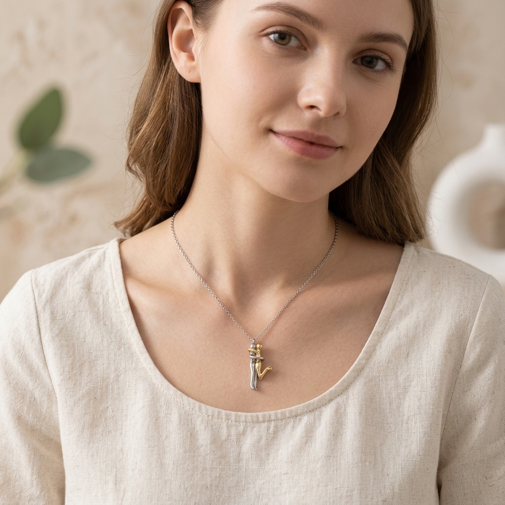 Personalized Personalized Hugging Couple Figure Pendant Necklace Minimalist Abstract Human Shape Jewelry Gift For Lovers Anniversary Valentine Daily Wear Anniversary Gift for Her
