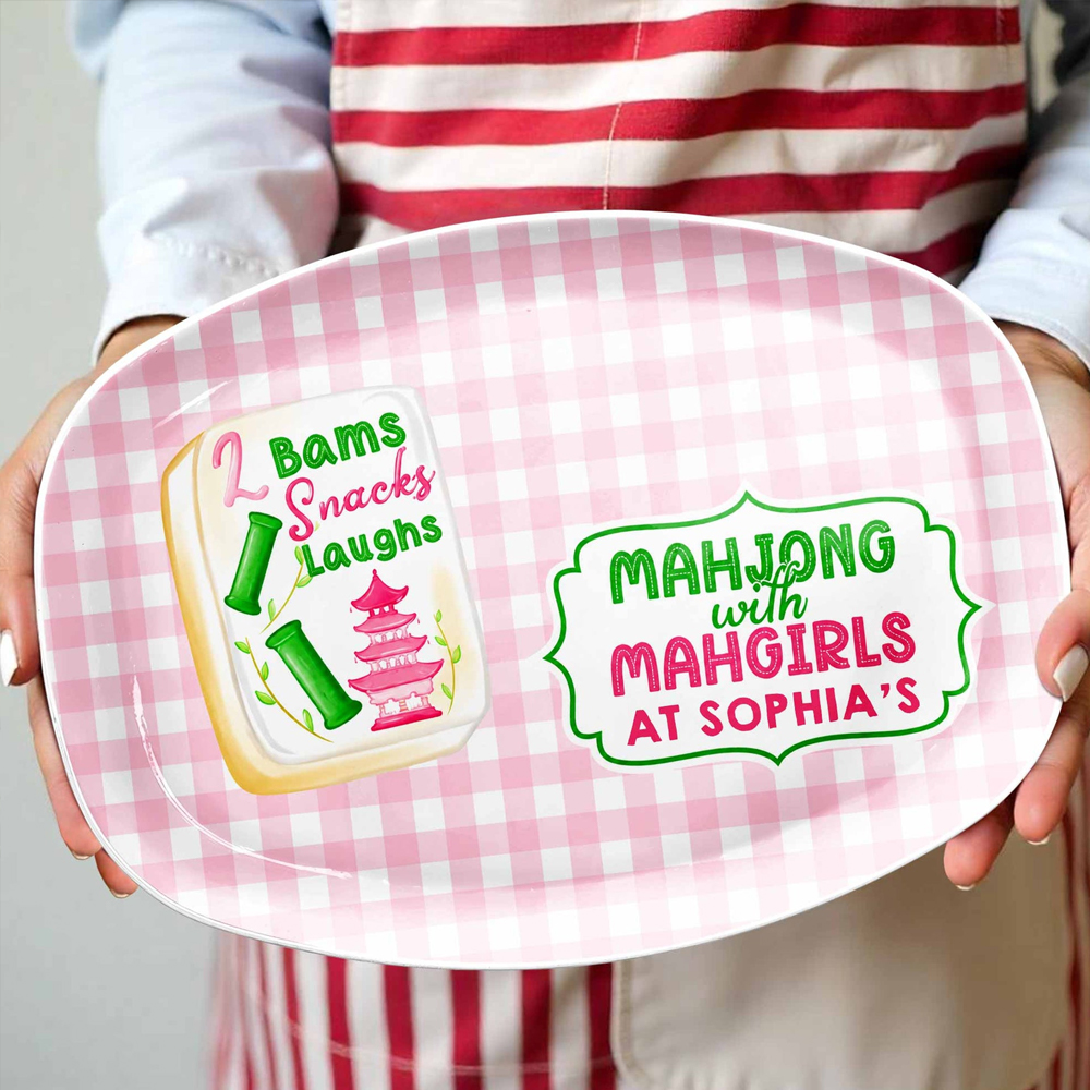 Personalized Plate Bams Snacks Laughs Mahjong With Mahgirls Gift For Bestie
