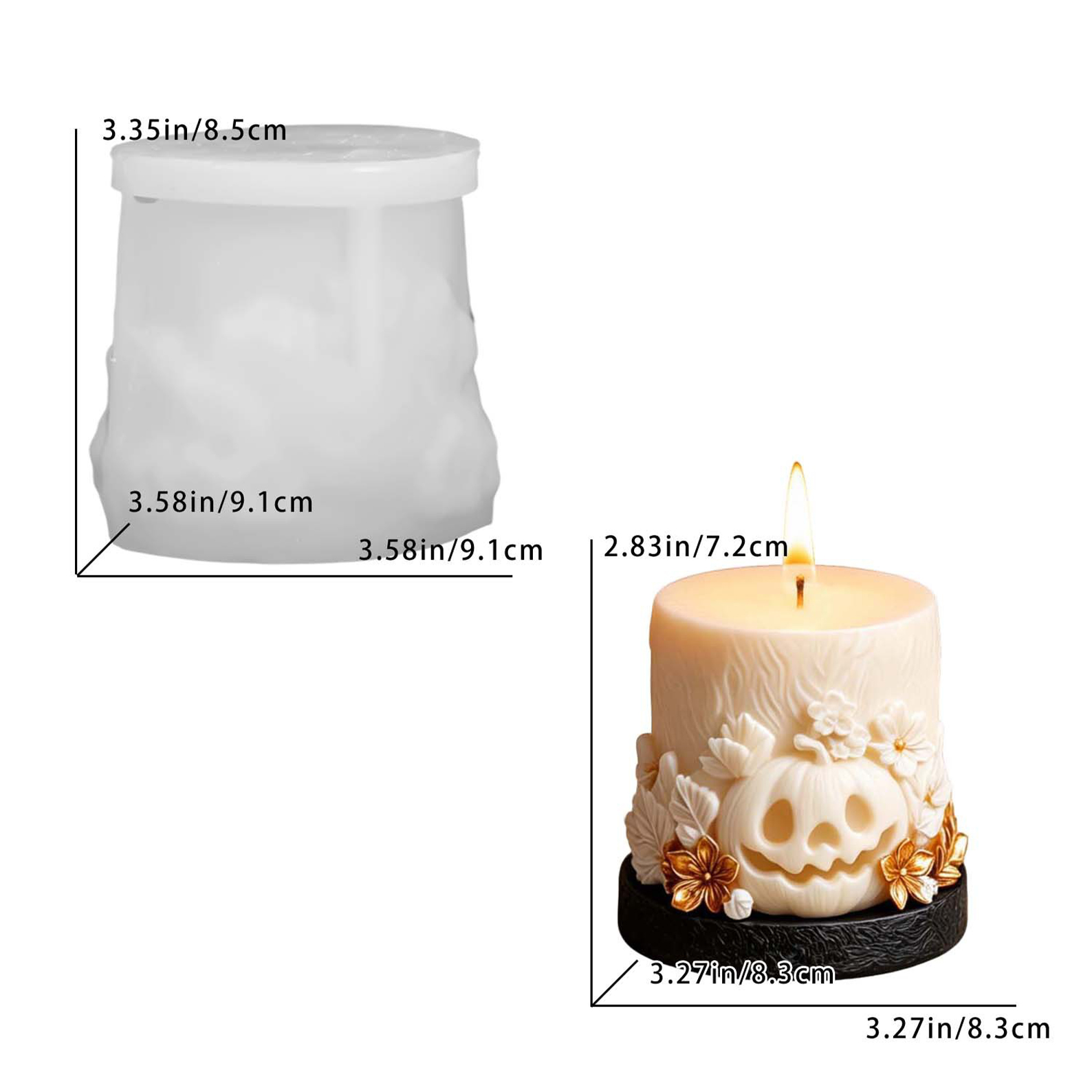 Pumpkin Scented Plaster Candle Mold DIY Desktop Candlestick Ornament