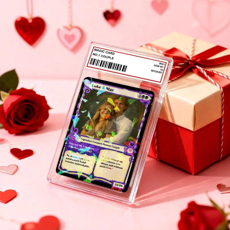Personalized Couple Custom MTG Anime Card Holographic Magic The Gathering Style Photo Card for Anniversary and Valentine Gifts