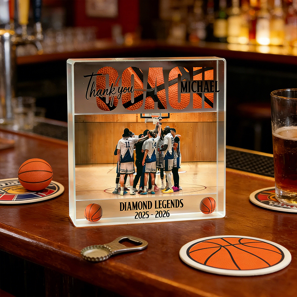 Personalized Basketball Coach Appreciation Acrylic Desk Plaque A Perfect Gift to Thank Your Coach