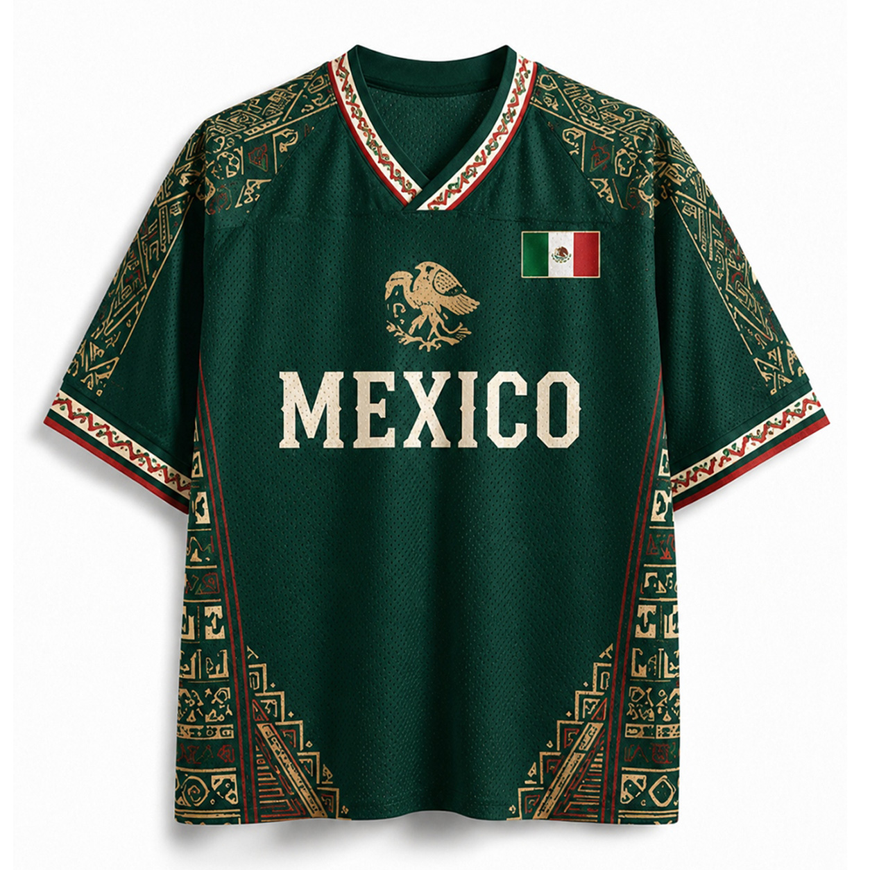 Personalized MX 26 Soccer Mesh Jersey – Classic Green Mexico Heritage Kit