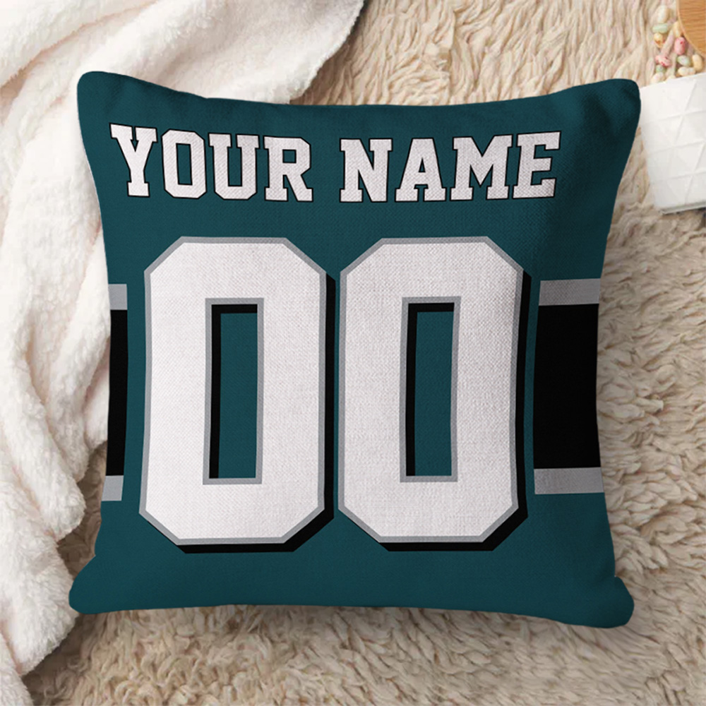 Personalized American Football and Rugby Throw Pillow with Custom Name and Number for a Modern and Sporty Look