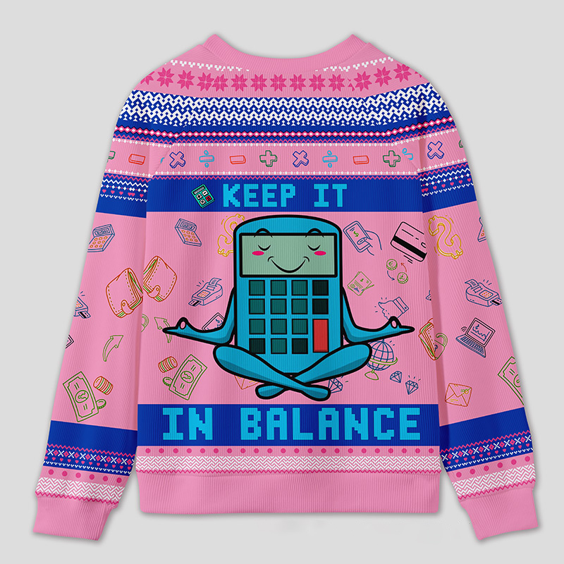 Personalized Funny Finance Yoga Ugly Sweater Office Holiday Party Gift for Accountants