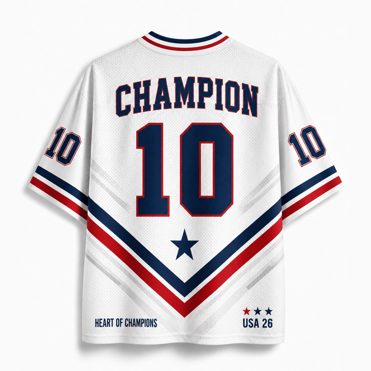 Personalized USA 26 Soccer Mesh Jersey – Heart of Champions V‑Stripe Edition