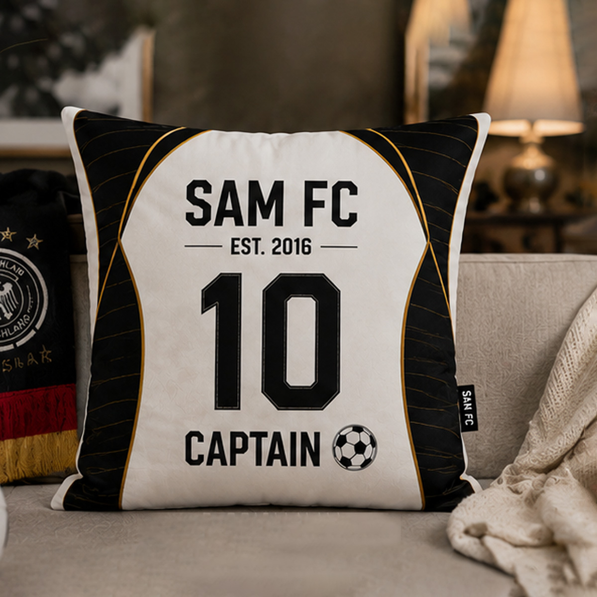 Personalized Football Jersey Pillow National Football Team Custom Name Number & Team Text for Football Lovers