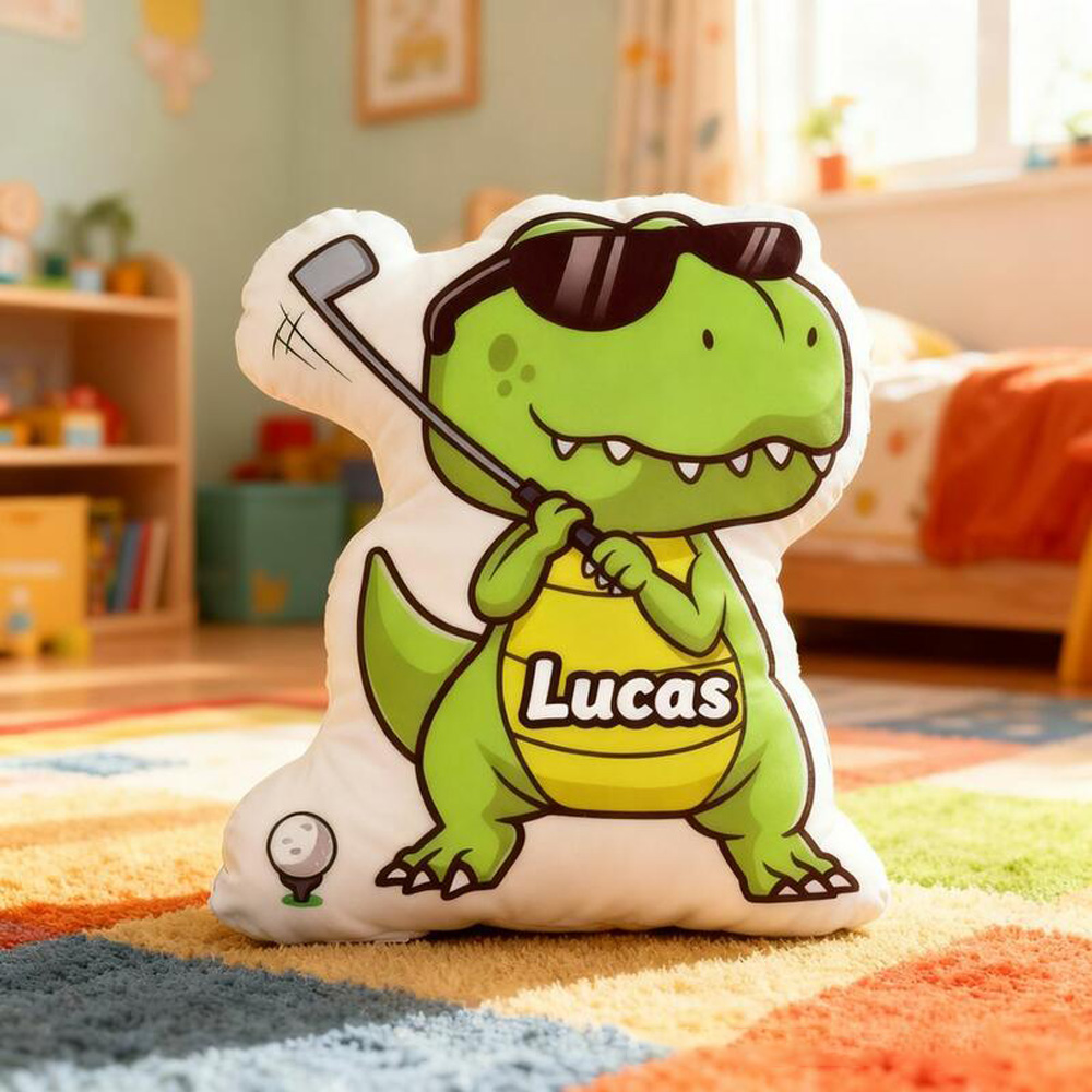 Personalized Dinosaur Golf Pillow Add Fun and Comfort with Your Name