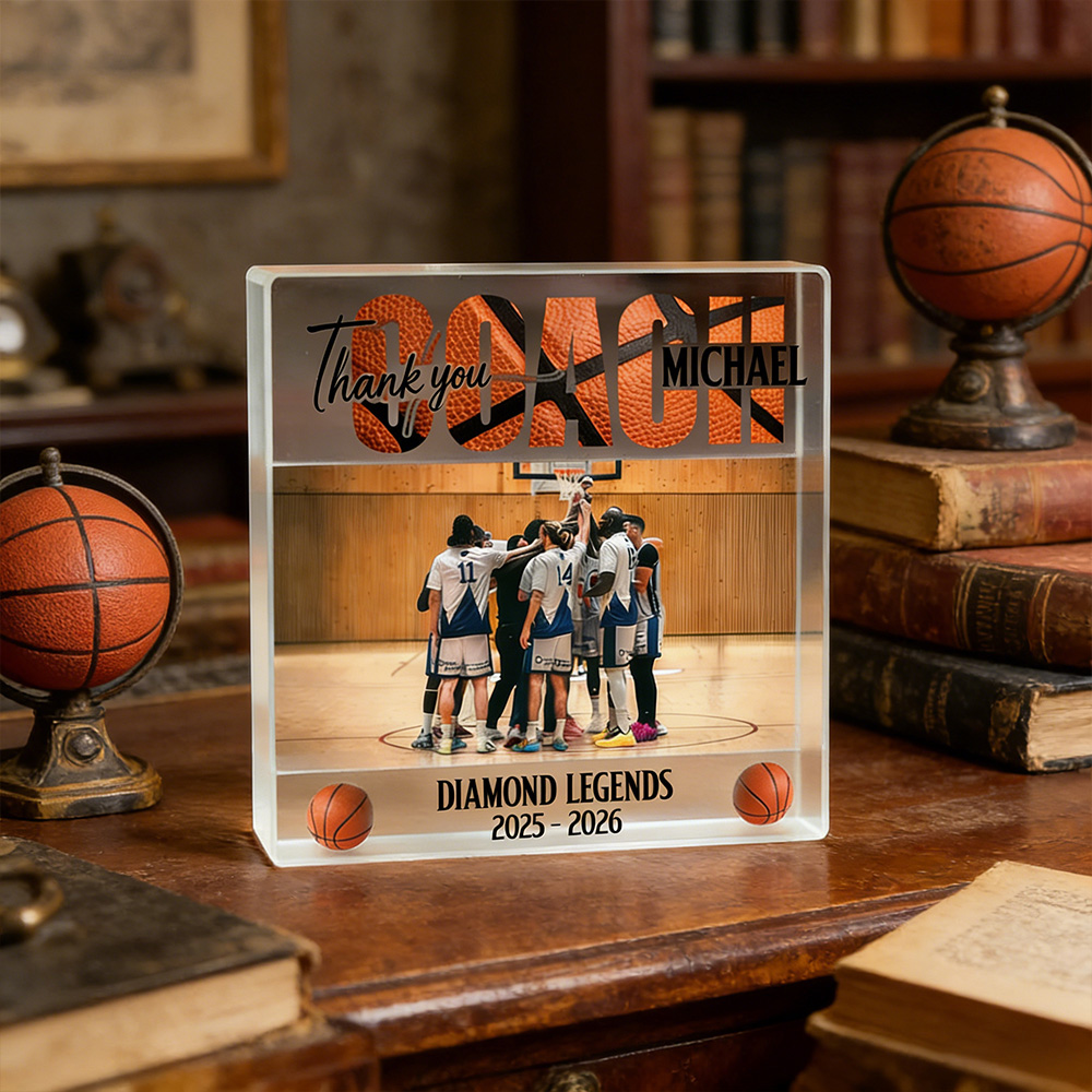 Personalized Basketball Coach Appreciation Acrylic Desk Plaque A Perfect Gift to Thank Your Coach