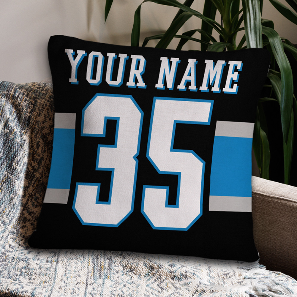 Personalized American Football and Rugby Bold Stripes Throw Pillow with Custom Name and Number