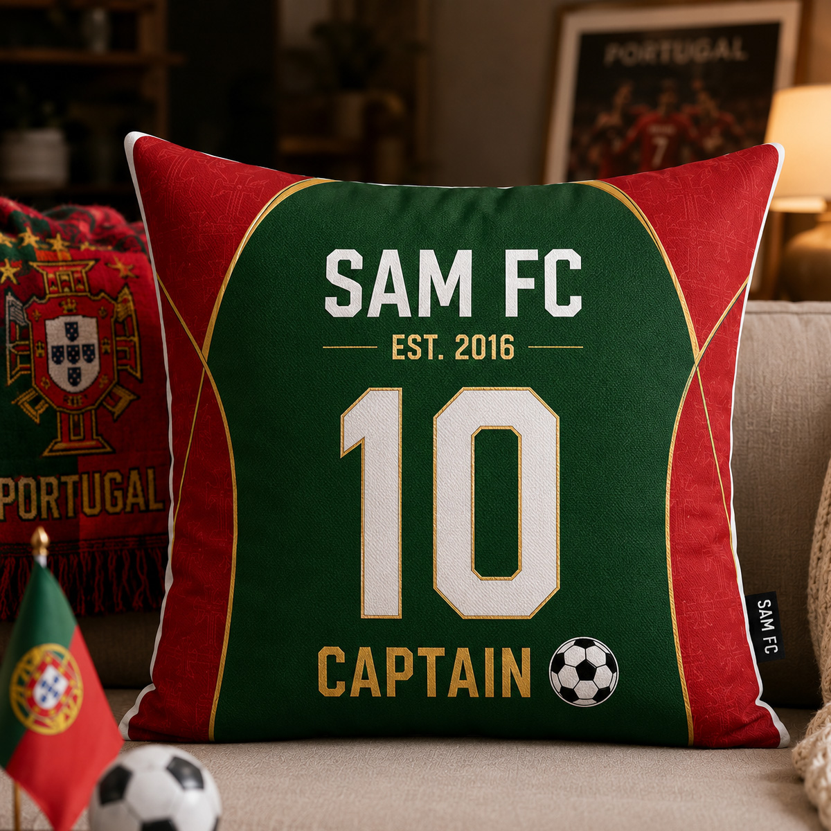 Personalized Football Jersey Pillow National Football Team Custom Name Number & Team Text for Football Lovers