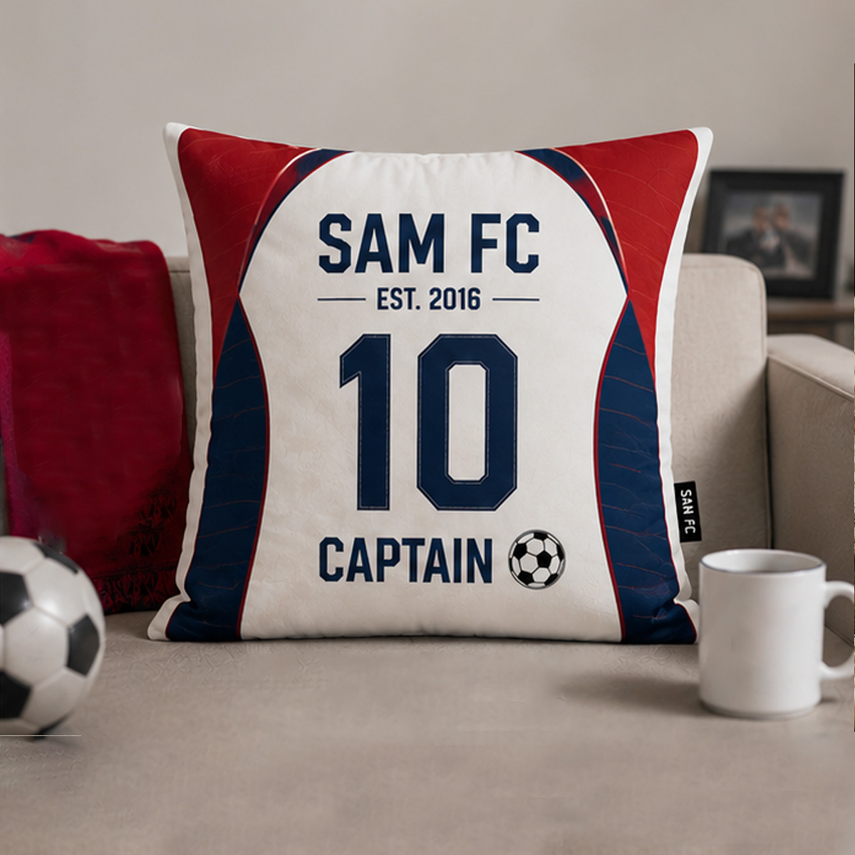 Personalized Football Jersey Pillow National Football Team Custom Name Number & Team Text for Football Lovers