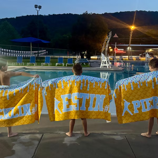 Personalized Ice Cream Drip Baseball Beach Towel For Boys Drip Beach Towel Pool Towel Team Gift Youth Baseball Gift