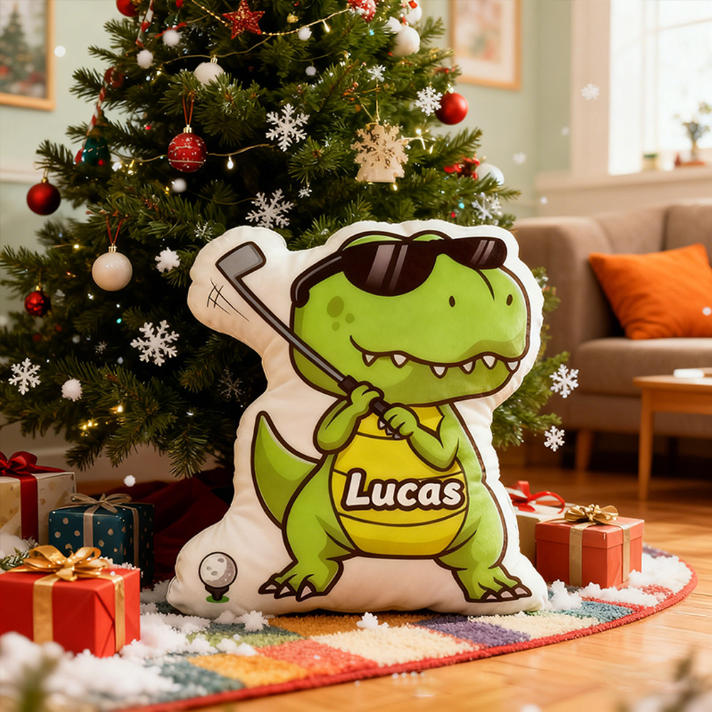 Personalized Dinosaur Golf Pillow Add Fun and Comfort with Your Name