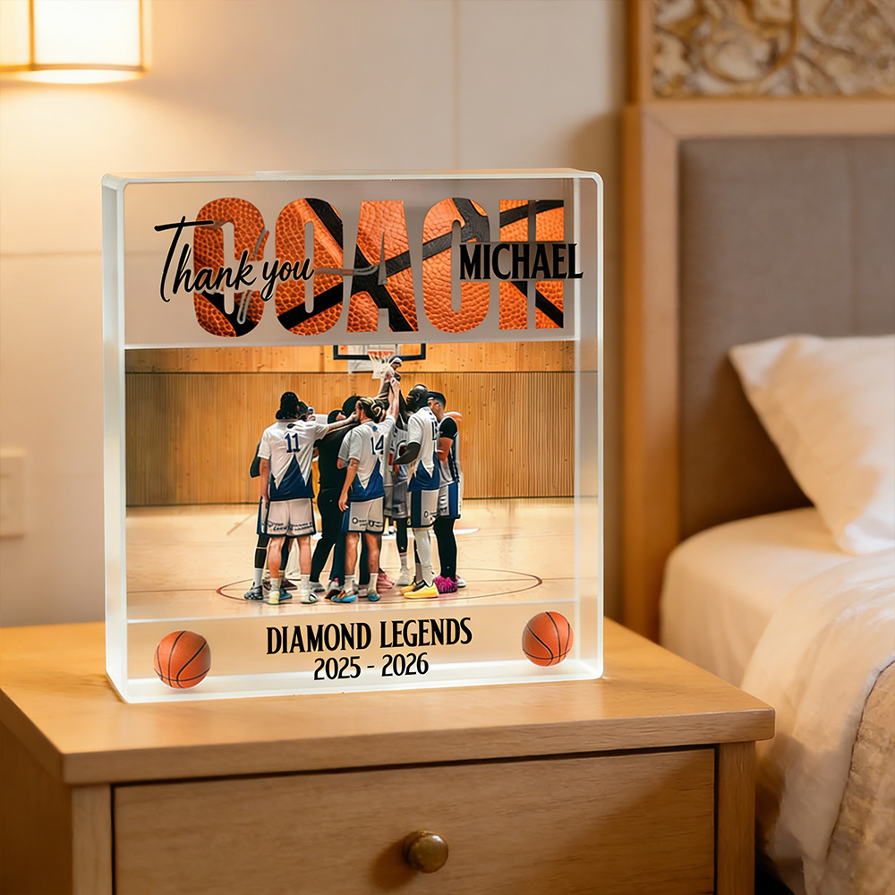 Personalized Basketball Coach Appreciation Acrylic Desk Plaque A Perfect Gift to Thank Your Coach