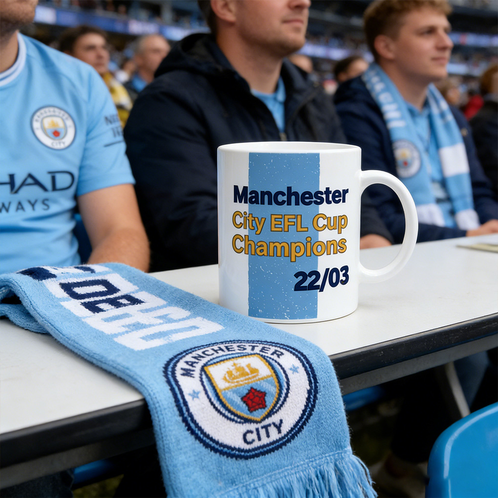 Personalized Football Manchester City EFL Cup Champions 2026 Mug