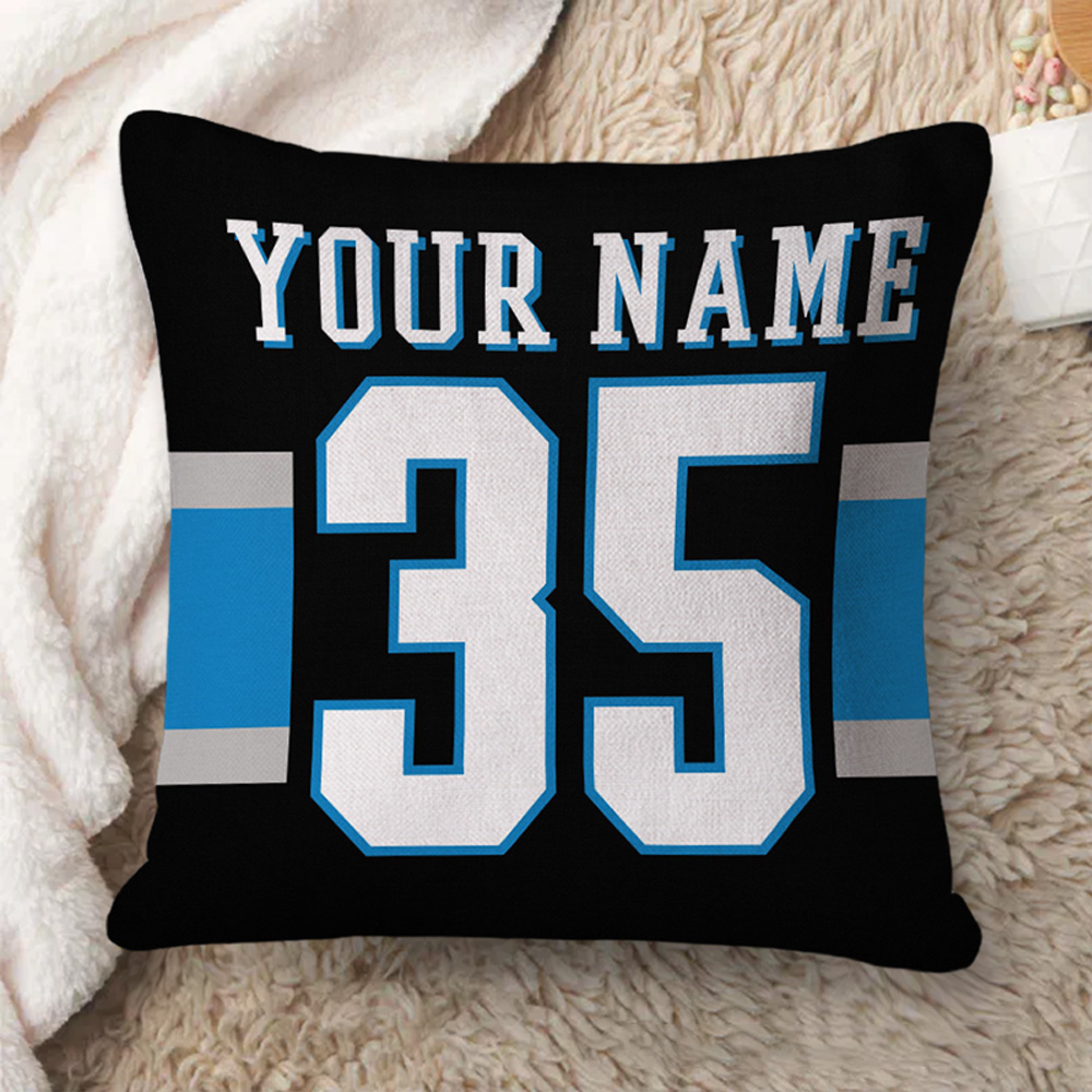 Personalized American Football and Rugby Bold Stripes Throw Pillow with Custom Name and Number