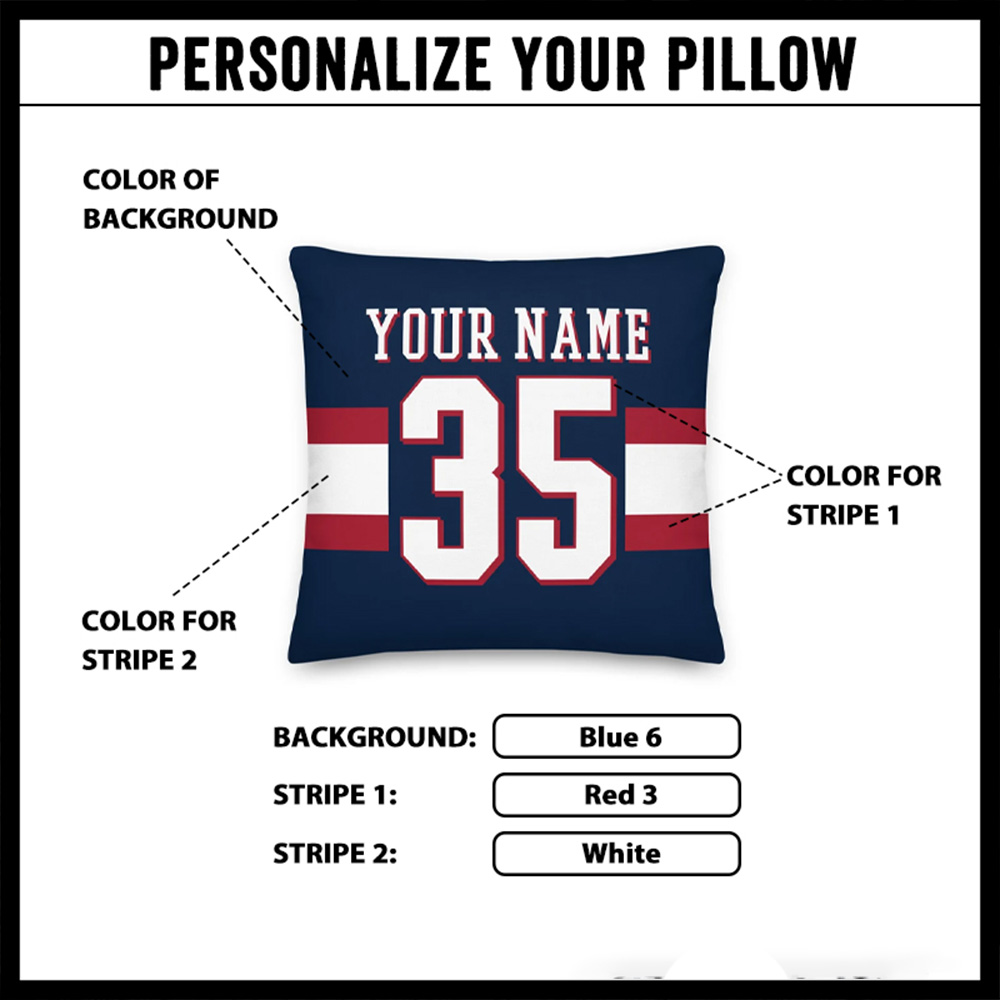 Personalized American Football and Rugby Throw Pillow with Custom Name and Number for a Stylish and Unique Look