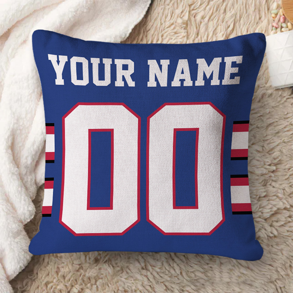 Personalized American Football and Rugby Design Throw Pillow with Custom Name and Number for Team Gift