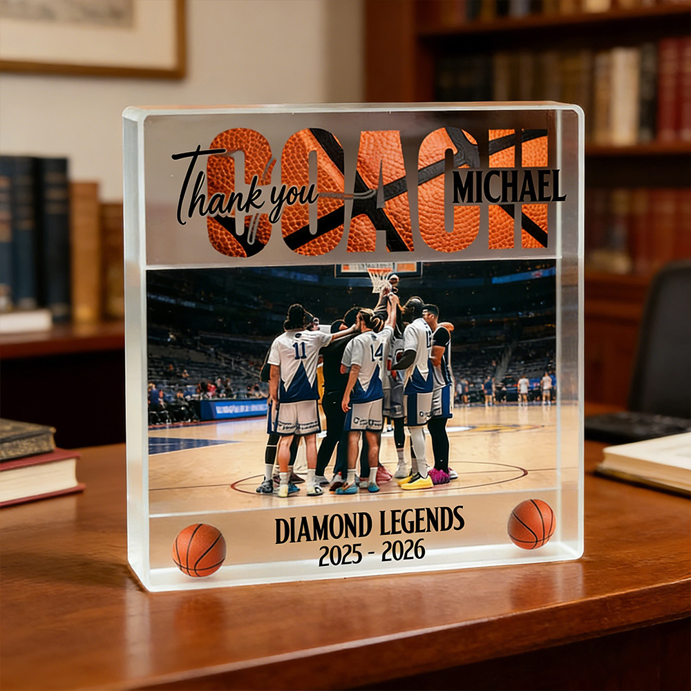 Personalized Basketball Coach Appreciation Acrylic Desk Plaque A Perfect Gift to Thank Your Coach