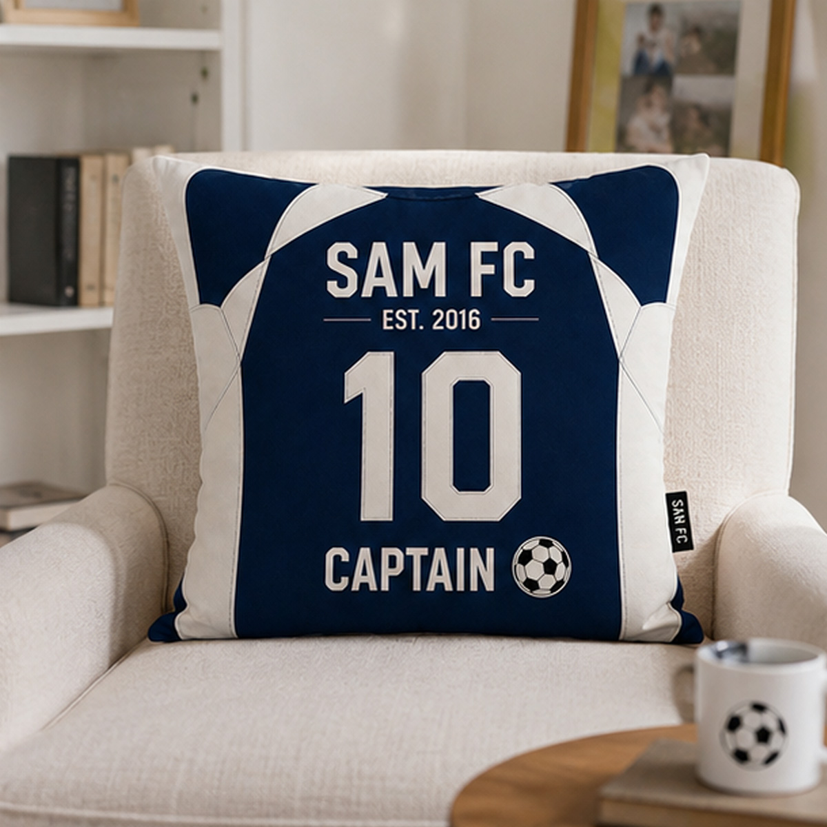 Personalized Soccer Jersey Pillow Custom Name Number & Team Text for Soccer Lovers