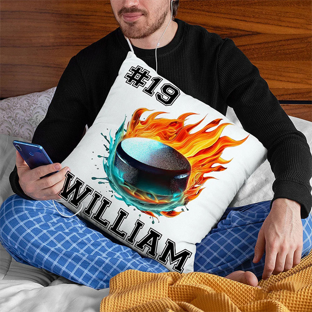 Personalized Sports Ball Design Soft Throw Pillow with Custom Player Name and Number
