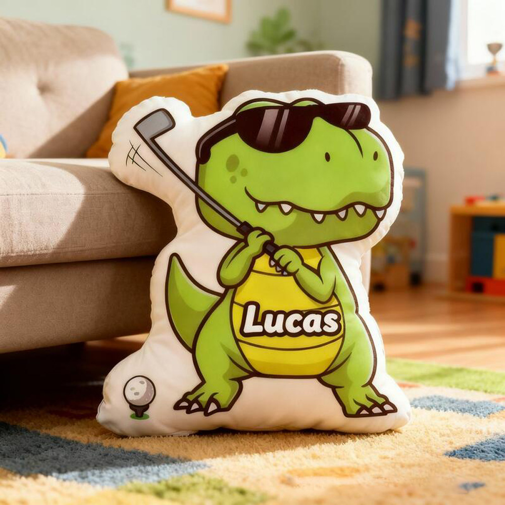 Personalized Dinosaur Golf Pillow Add Fun and Comfort with Your Name