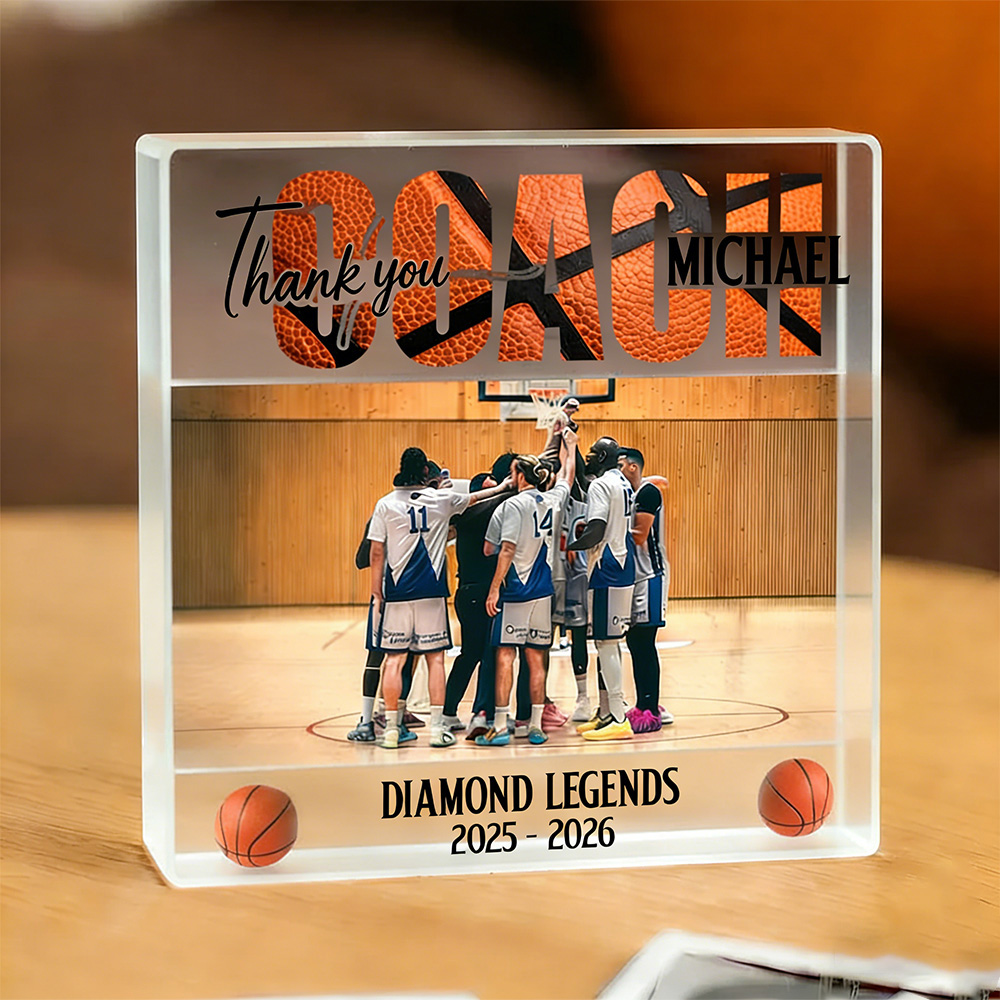 Personalized Basketball Coach Appreciation Acrylic Desk Plaque A Perfect Gift to Thank Your Coach