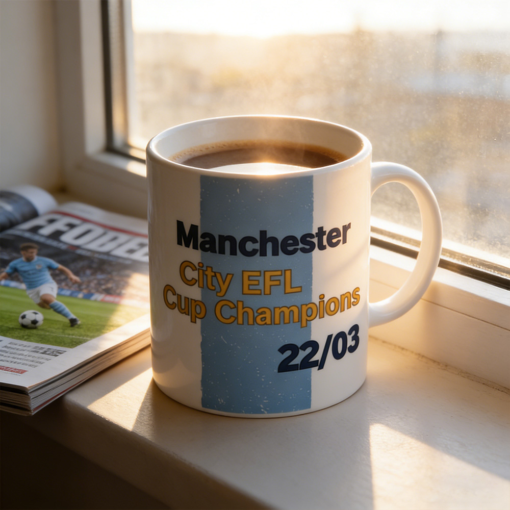 Personalized Football Manchester City EFL Cup Champions 2026 Mug