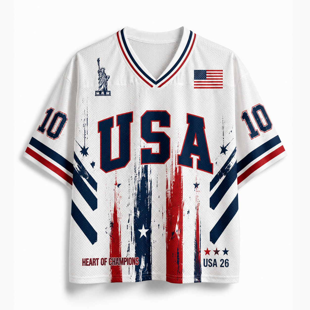 Personalized USA 26 Soccer Kid Mesh Jersey – Heart of Champions Stars & Stripes Edition