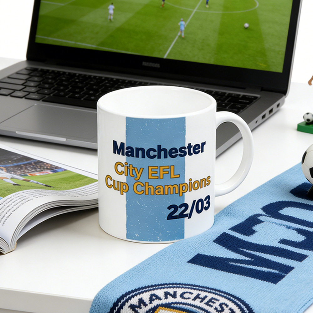 Personalized Football Manchester City EFL Cup Champions 2026 Mug