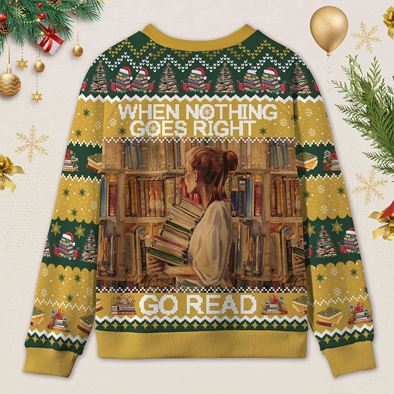 Personalized Reading Heals All Ugly Sweater Librarian Gift Holiday Gift for Book Lovers