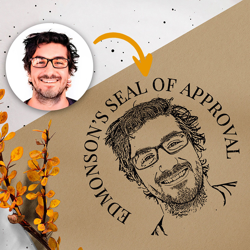 Personalized Couple and Family Portrait Rubber Stamp Custom Face Stamp with Text Perfect for Weddings Family Dog Lover Gifts