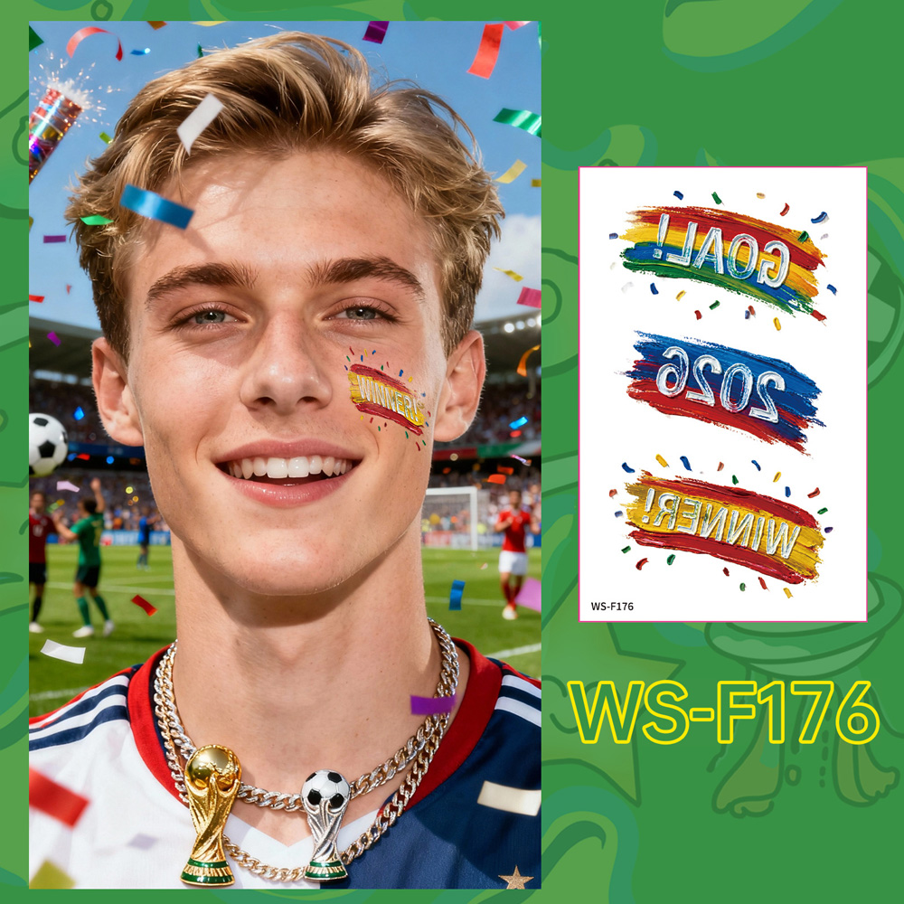 Personalized Football Soccer Fan Face Tattoos-Colorful Game Day Temporary Stickers for Supporters and Festivals