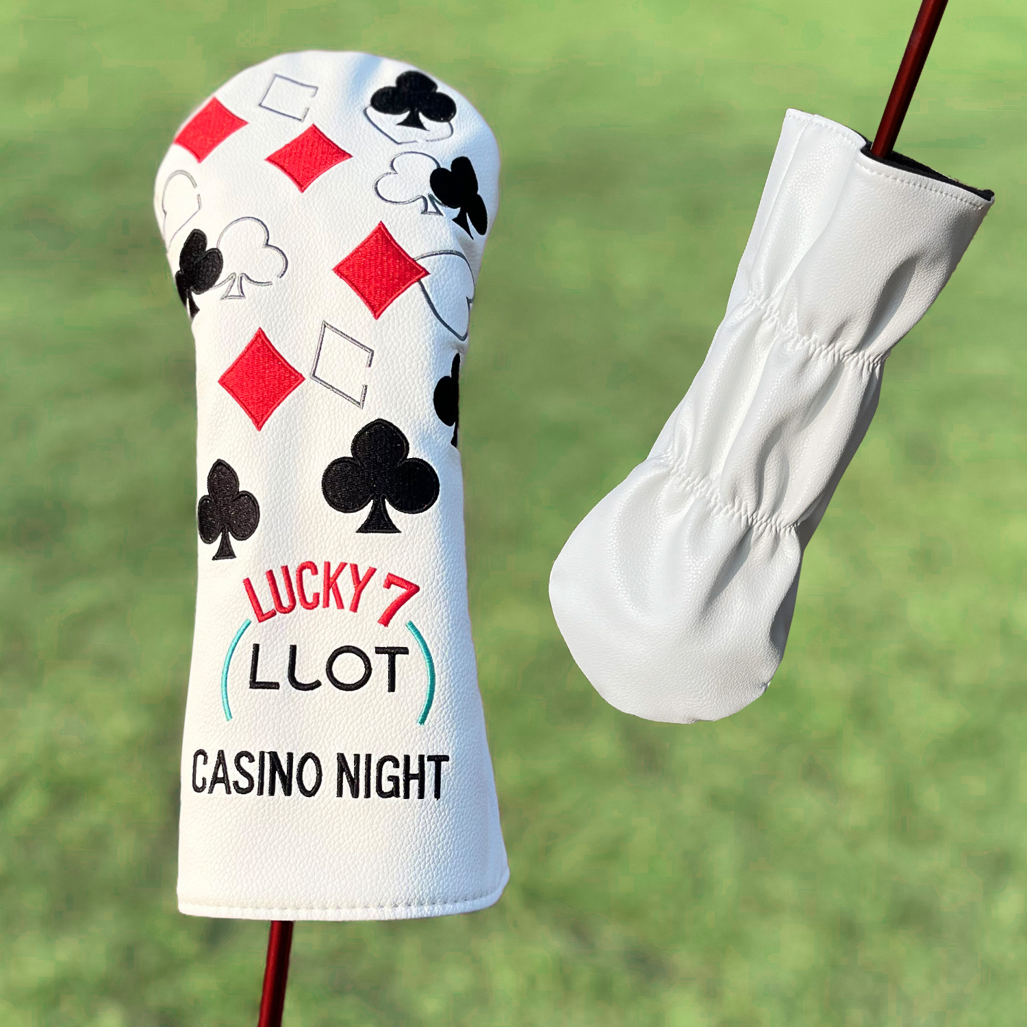 Lucky7 Casino Night Golf Club Covers Poker Themed Protective Club Headcovers 
