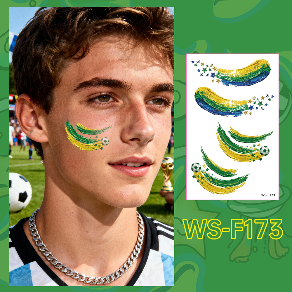 Personalized Football Soccer Fan Face Tattoos-Colorful Game Day Temporary Stickers for Supporters and Festivals