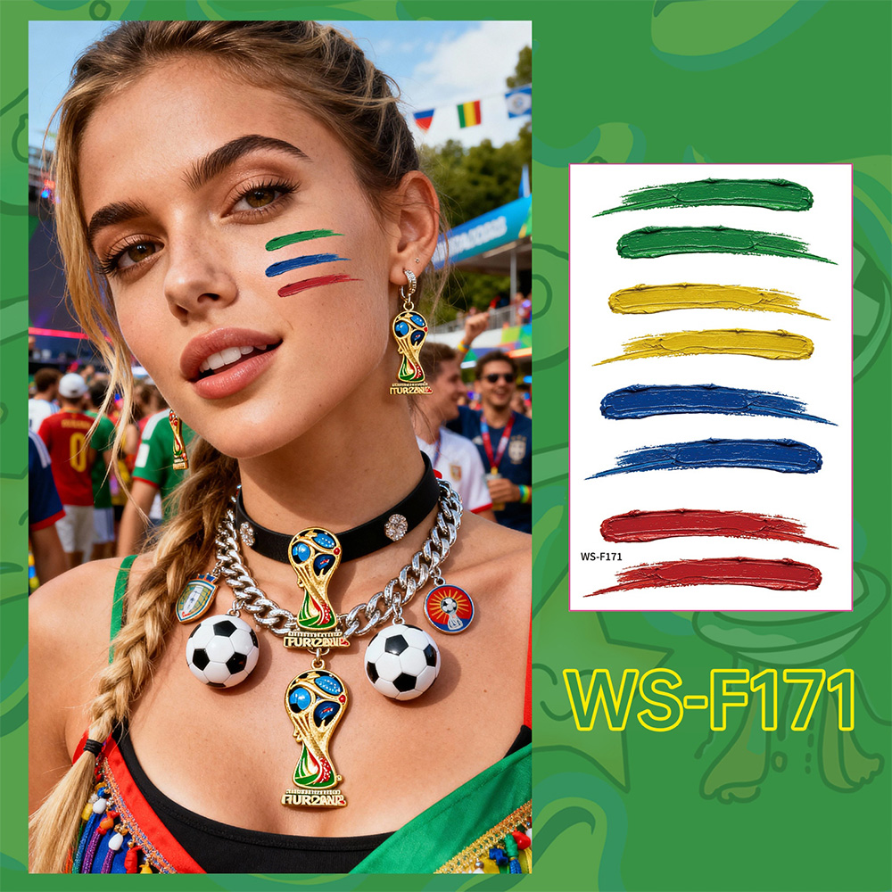 Personalized Football Soccer Fan Face Tattoos-Colorful Game Day Temporary Stickers for Supporters and Festivals