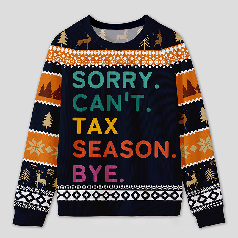 Personalized Tax Season Survival Humor Ugly Sweater Office Holiday Party Gift for Accountants