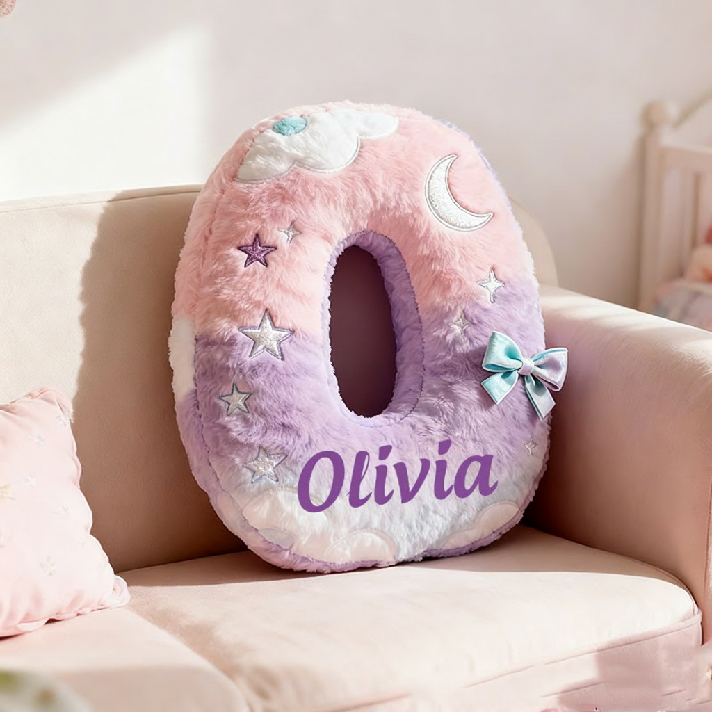 Personalized Colorful 26 Letters Cute Graphic 3D Print Christmas Gift Pillow Cute Magic Beautiful Letter Custom Pillow Gift for Kids