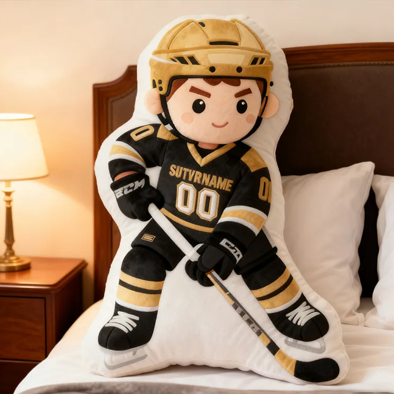 Personalized Ice Hockey Player Pillow with Custom Name and Number Perfect Gift for Hockey Enthusiasts