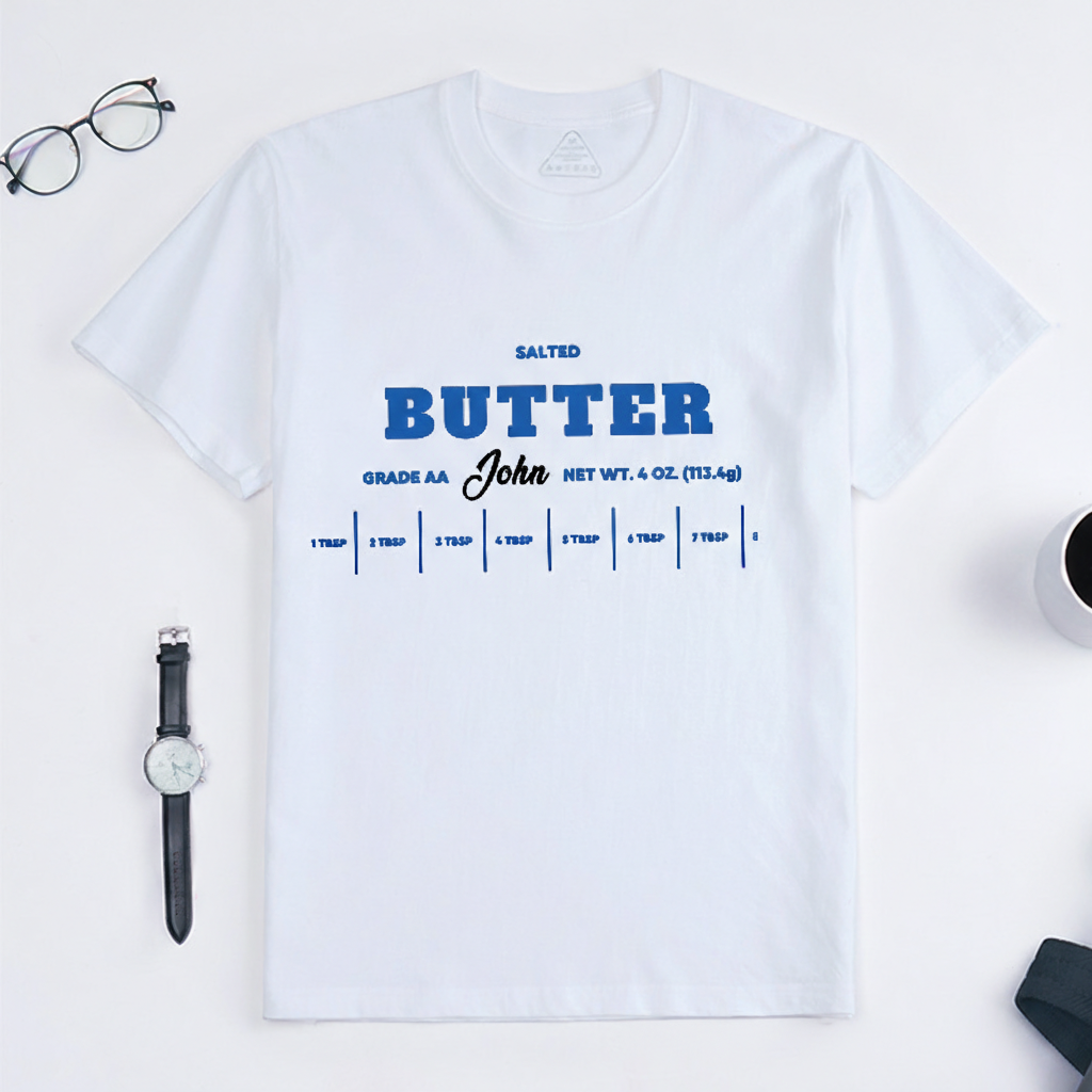 Personalized Salted Butter Classic T-Shirts Funny Baking Baker Gift Salted Foodie Gift