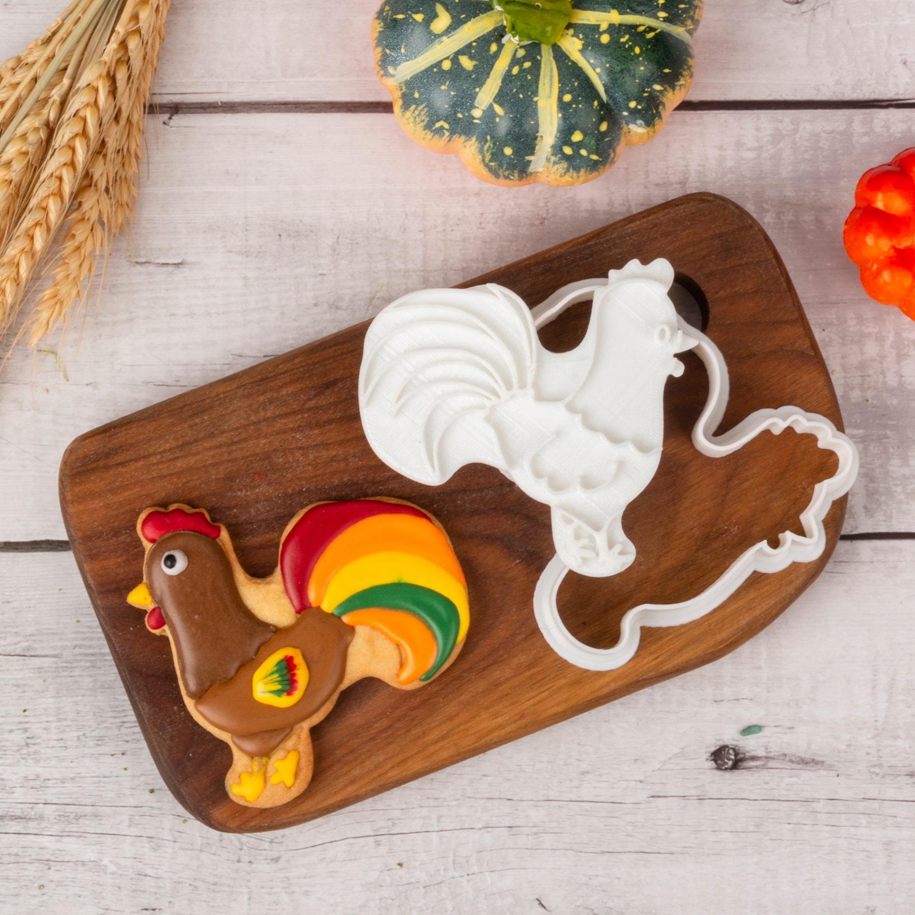 Cow Sheep Rooster Hen Chickens Rabbit Goose Cookie Cutters Cookie Stamp Cookie Molds Home Cookie Cutters