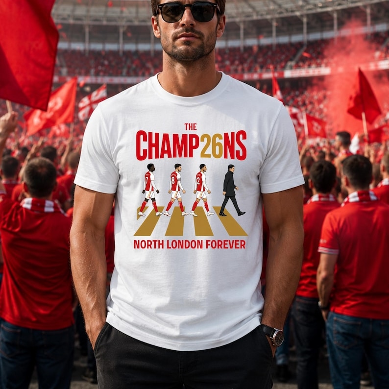 North London Forever – 2026 PL Champions Football Celebration Tee for Arsenal Fans