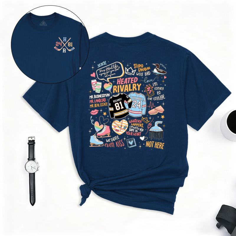 Personalized Hockey TV T-Shirt Romance Shirt with Custom Number and Initials