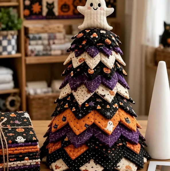 Patchwork Tree Quilt Kit - DIY Tabletop Craft, Seasonal Home Decor, Halloween Christmas Autumn
