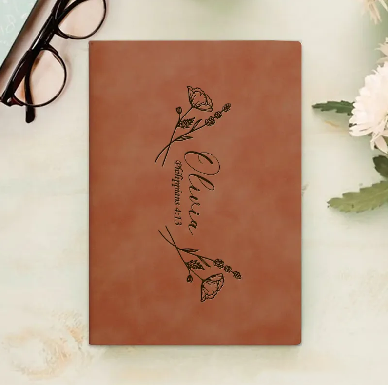 Personalized Spiritual Floral Prayer Journal A5 Notebook with Name Christian Notebook Birthday Gift Easter Christmas Gift for Women and Girls