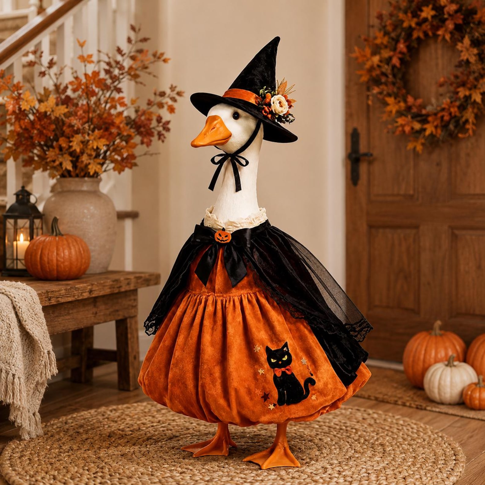Witch Gardener Goose Outfit 23 Inch Porch Goose Costume Halloween Porch Decorations