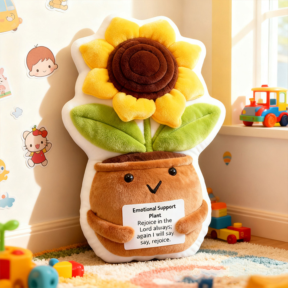 Personalized Positive Sunflower Pillow with Custom Bible Verse – 3D Print Home Decor, Emotional Support Plant-Inspired Christian Gift