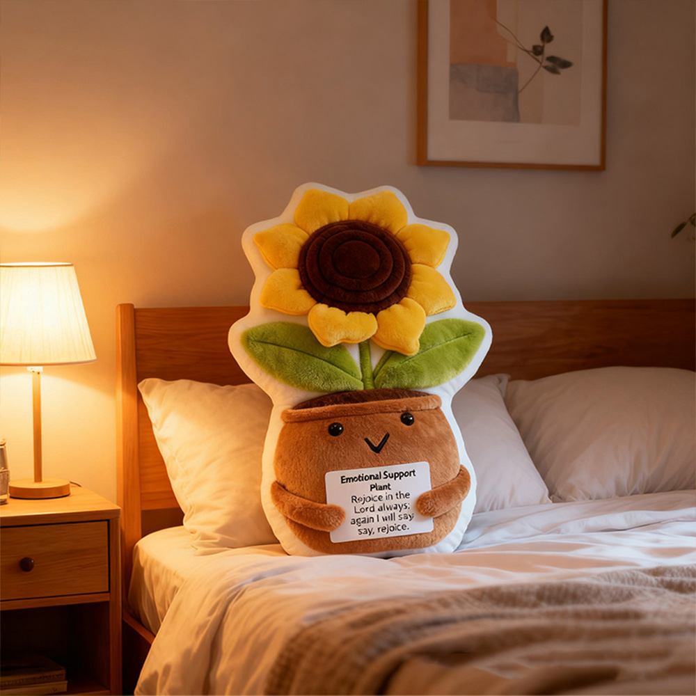 Personalized Positive Sunflower Pillow with Custom Bible Verse – 3D Print Home Decor, Emotional Support Plant-Inspired Christian Gift