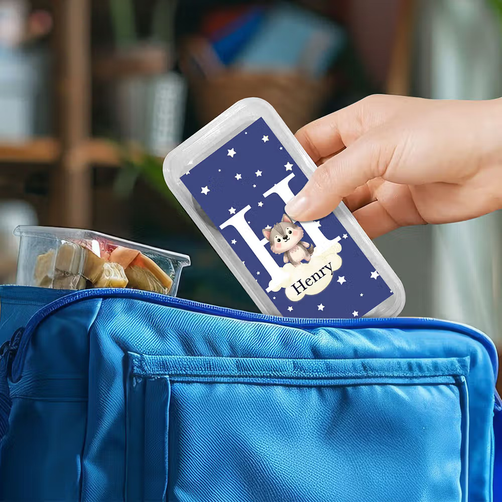 Personalized Cartoon Animal Safe Stainless Steel Kid’s Fork Spoon Knife 3 Pcs Cutlery Set with Initial Case and Name Birthday Gift 