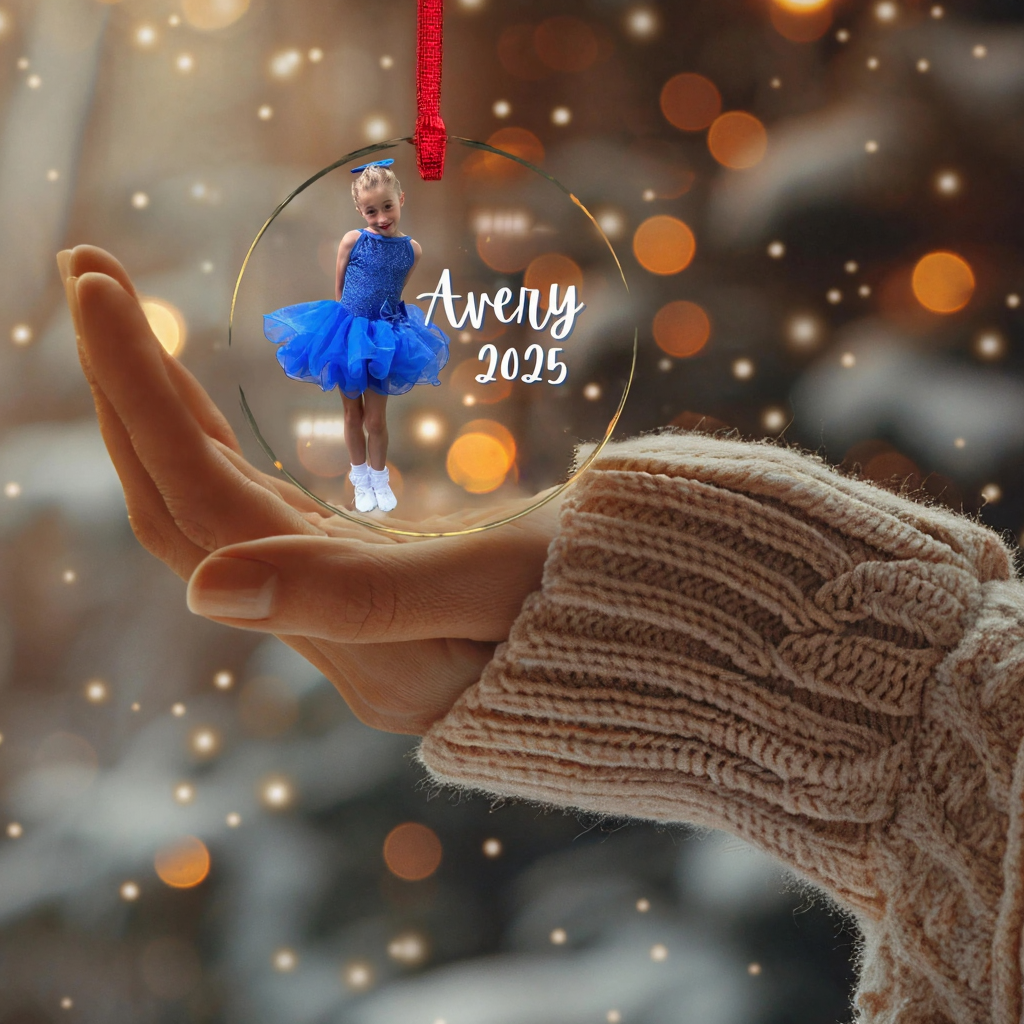 Personalized Dance Ornament Custom Photo Keepsake Recital Gift Christmas Tree Decoration Yearly Milestone Dance Mom Dad Kids Gift Acrylic